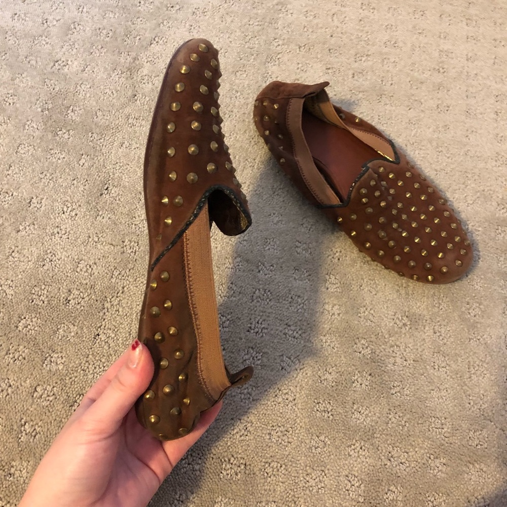 Brown Studded Yosi Samra loafers